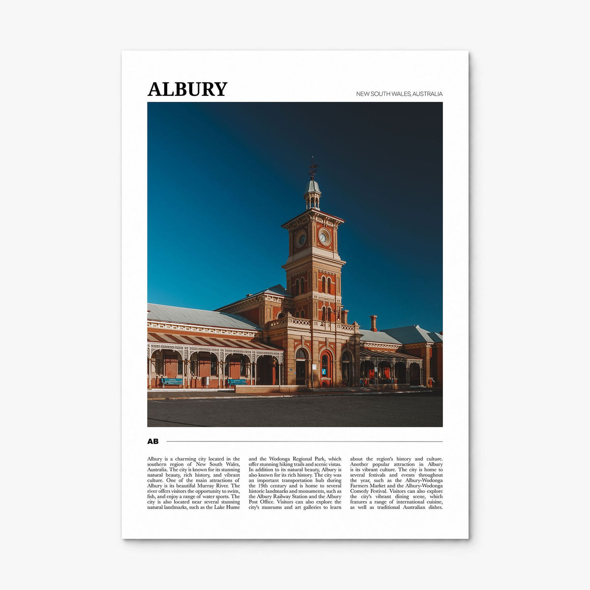 Albury Travel Poster, print only (unframed)