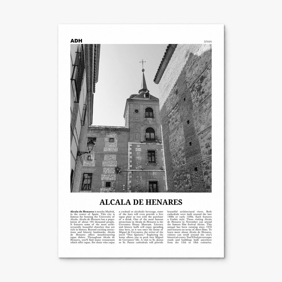 Alcalá de Henares Newspaper Poster, print only (unframed)