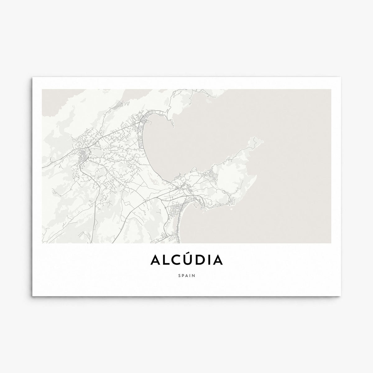 Alcudia Map Poster, print only (unframed)