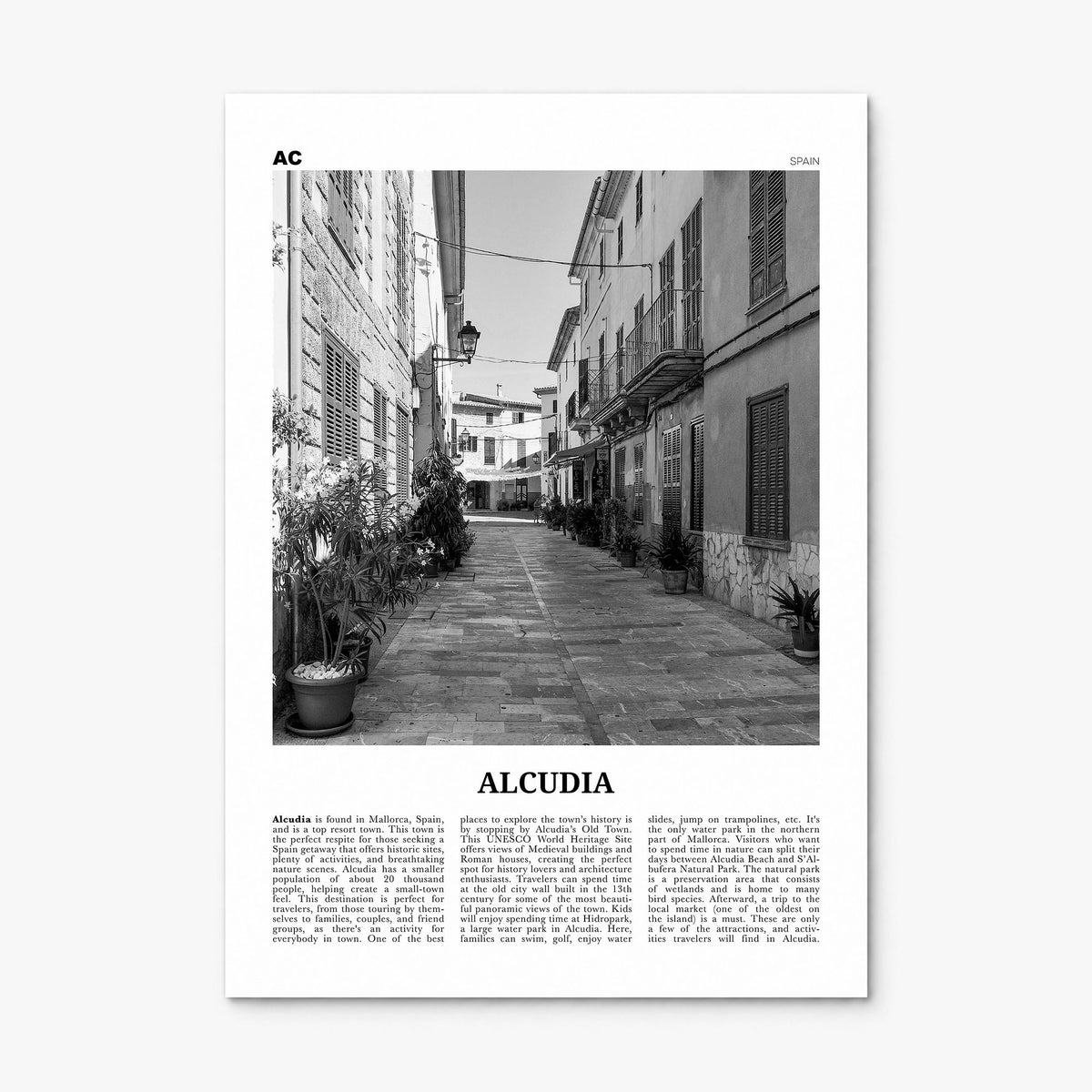 Alcudia Newspaper Poster, print only (unframed)