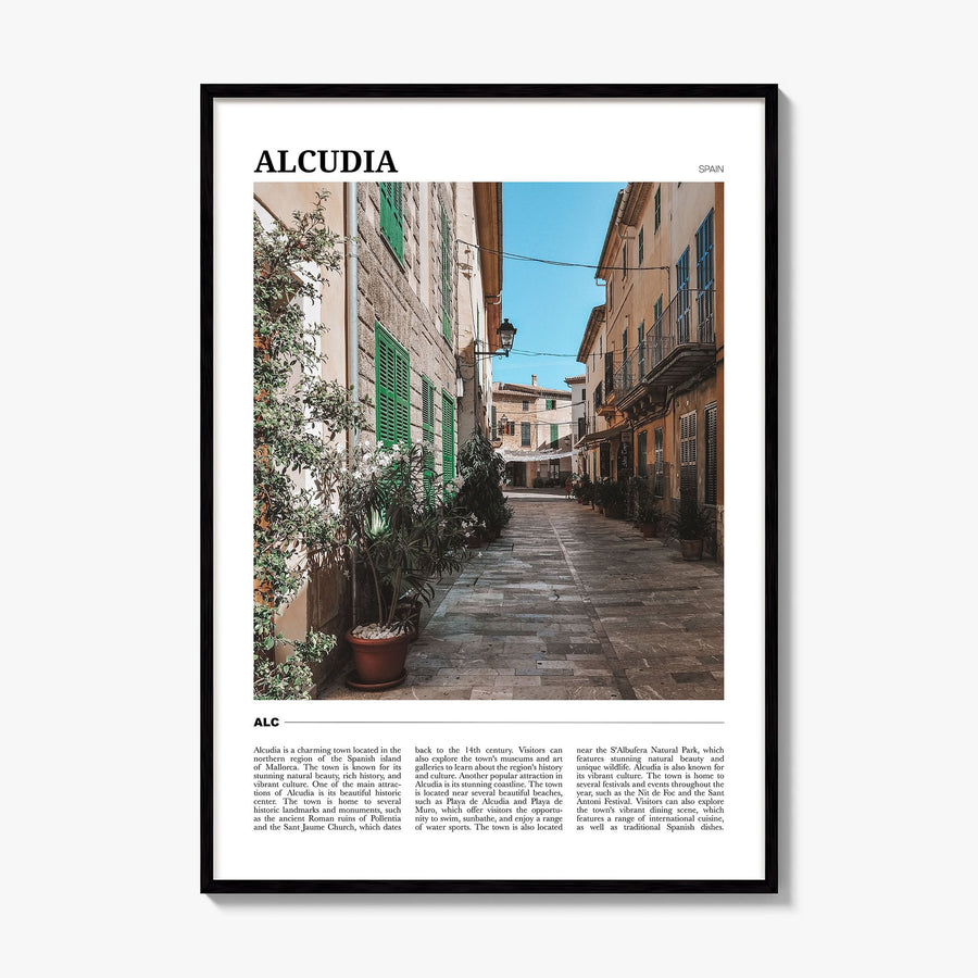 Alcudia Travel Poster, framed poster mockup