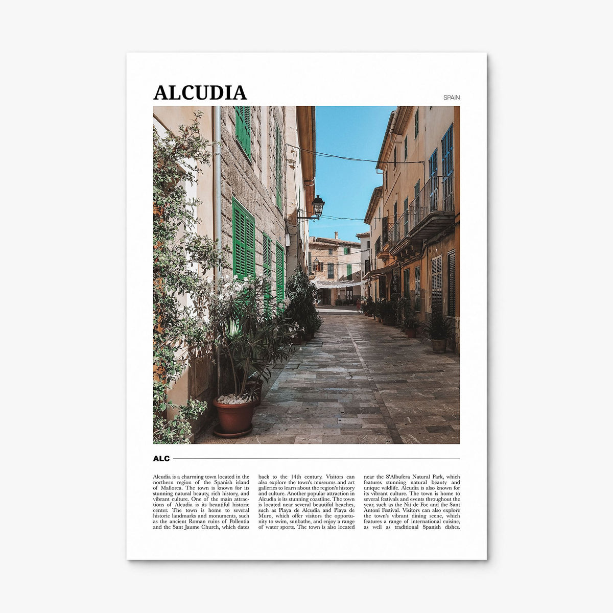 Alcudia Travel Poster, print only (unframed)