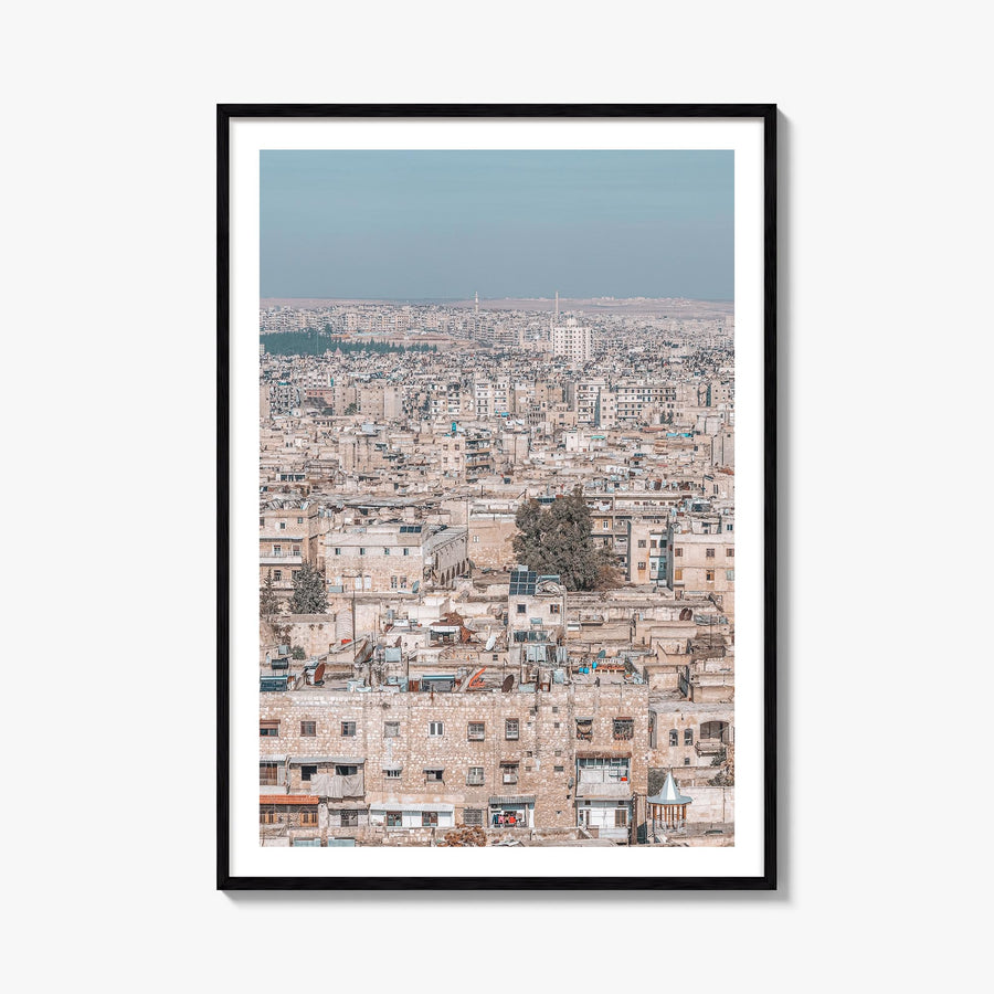 Aleppo colorful photo poster of Syria – vertical wall art, unframed print shown in interior mockup