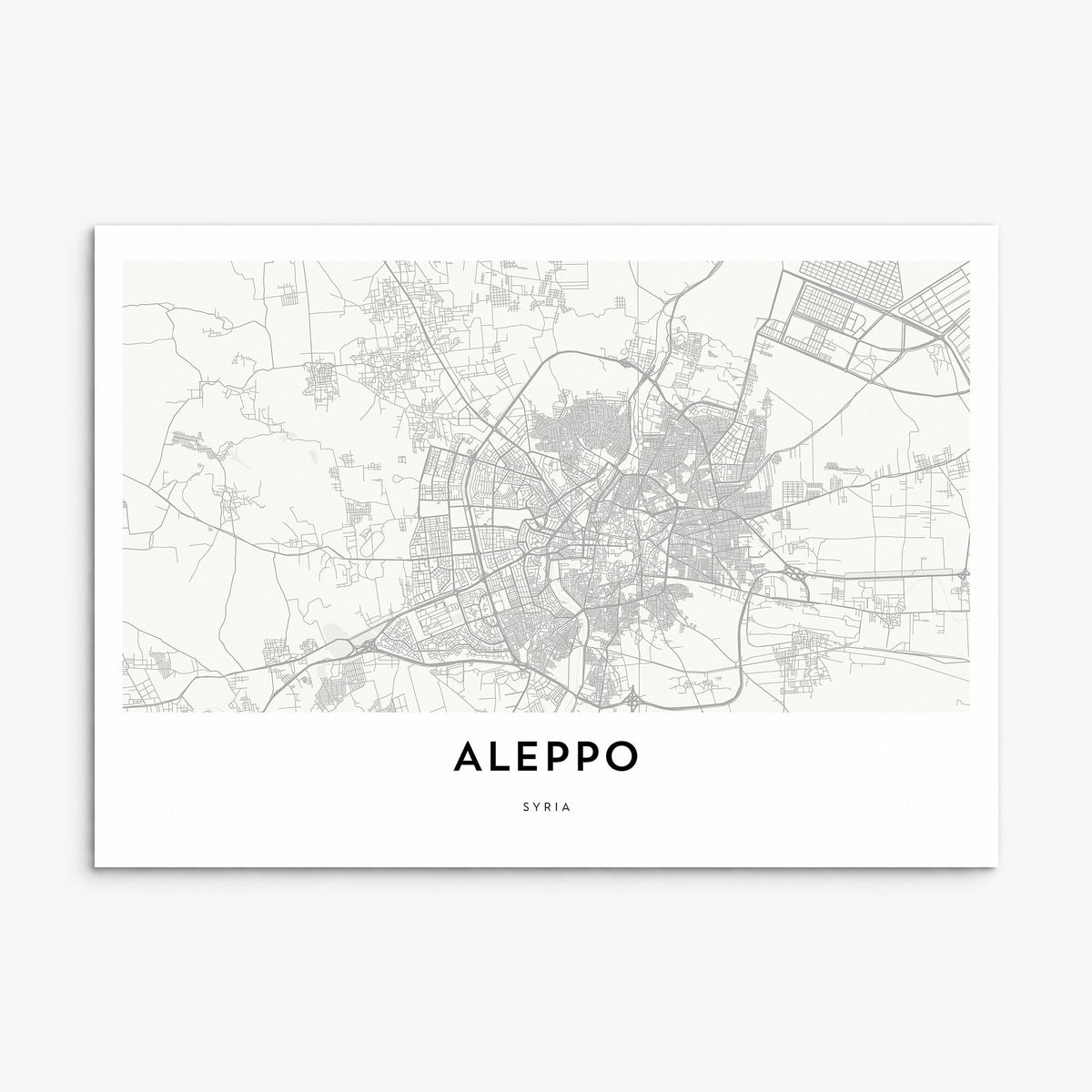 Aleppo Map Poster, print only (unframed)
