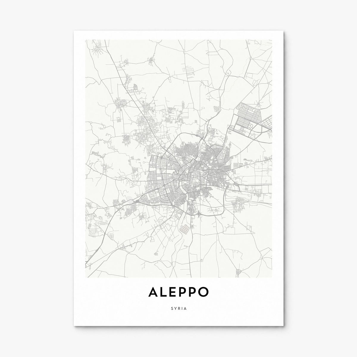 Aleppo Map Poster, print only (unframed)