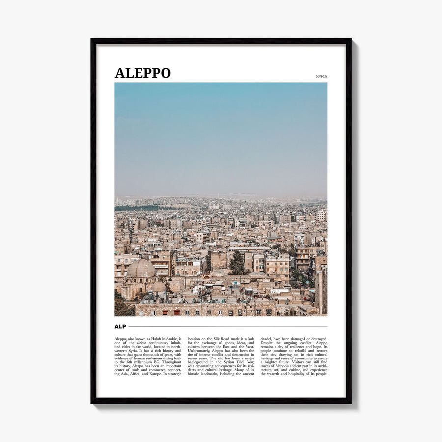 Aleppo Travel Poster, framed poster mockup