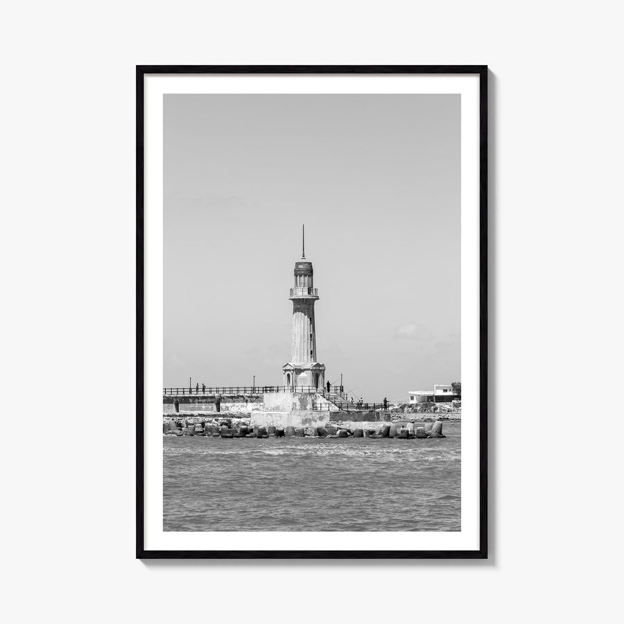 Alexandria, Egypt black & white photo poster of Egypt – vertical wall art, unframed print shown in interior mockup