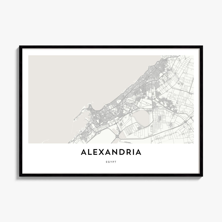 Alexandria, Egypt Map Poster, framed poster mockup