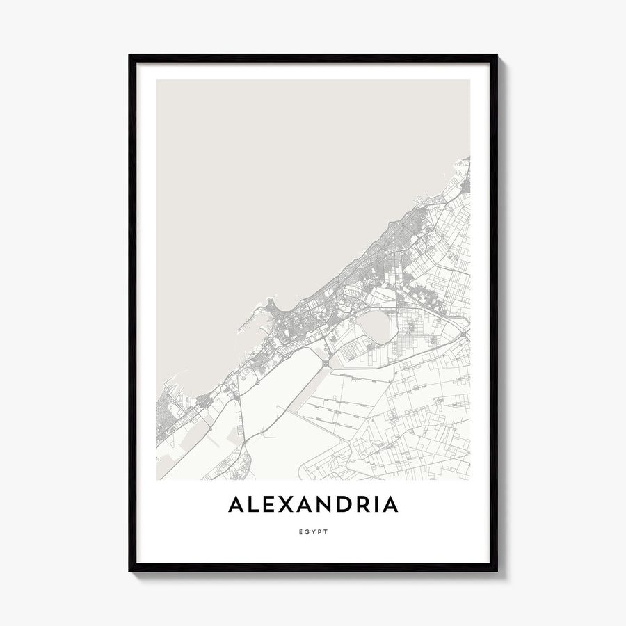 Alexandria, Egypt Map Poster, framed poster mockup