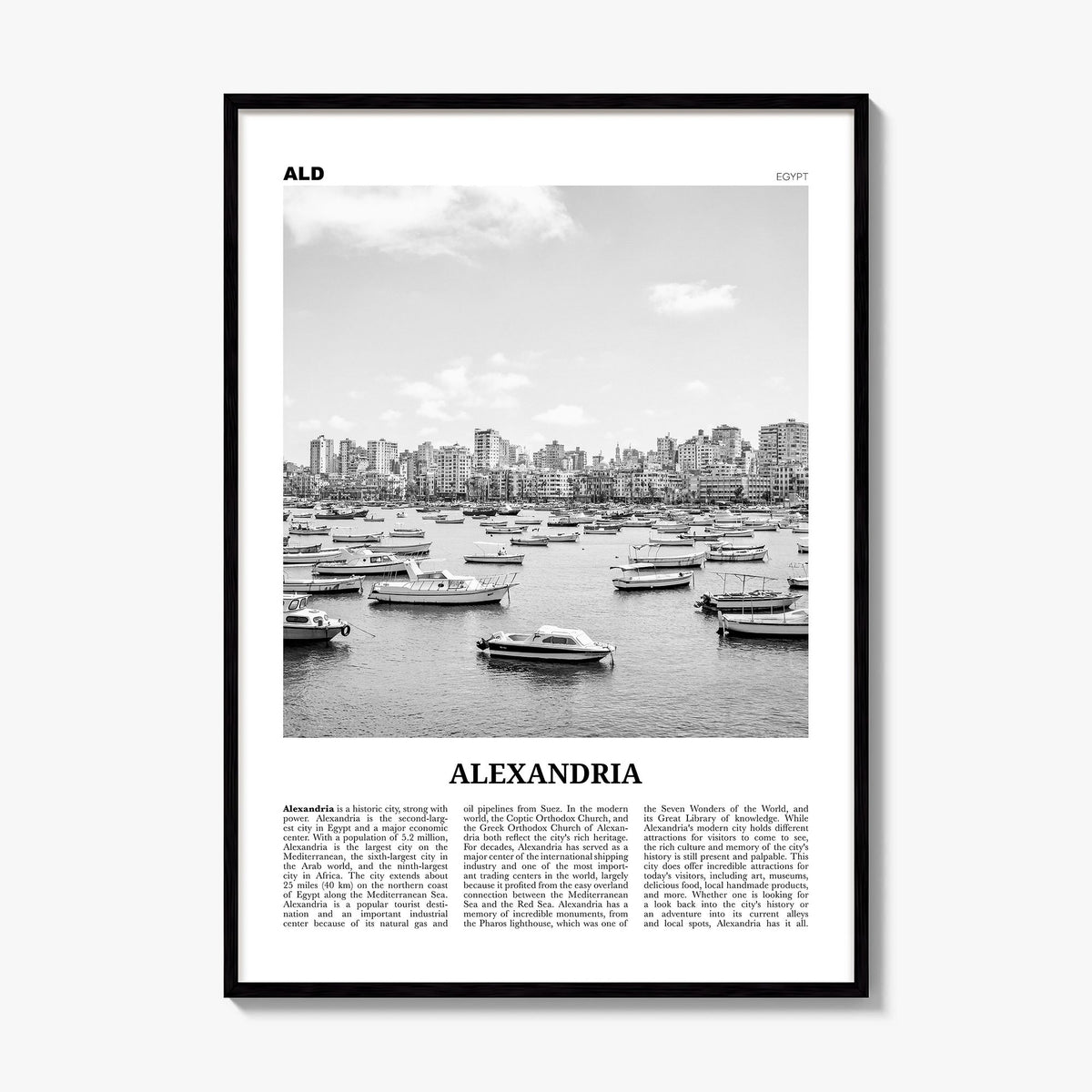 Alexandria, Egypt Newspaper Poster, framed poster mockup