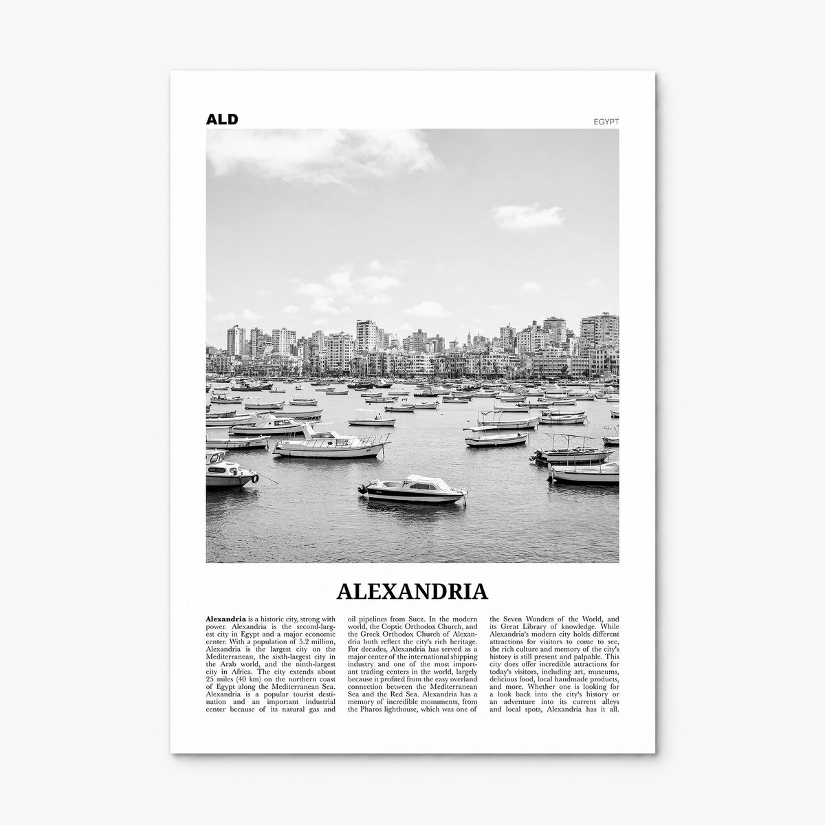 Alexandria, Egypt Newspaper Poster, print only (unframed)