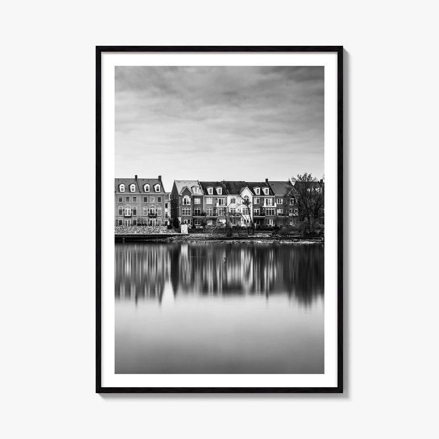 Alexandria, Virginia black & white photo poster of Virginia, USA – vertical wall art, unframed print shown in interior mockup