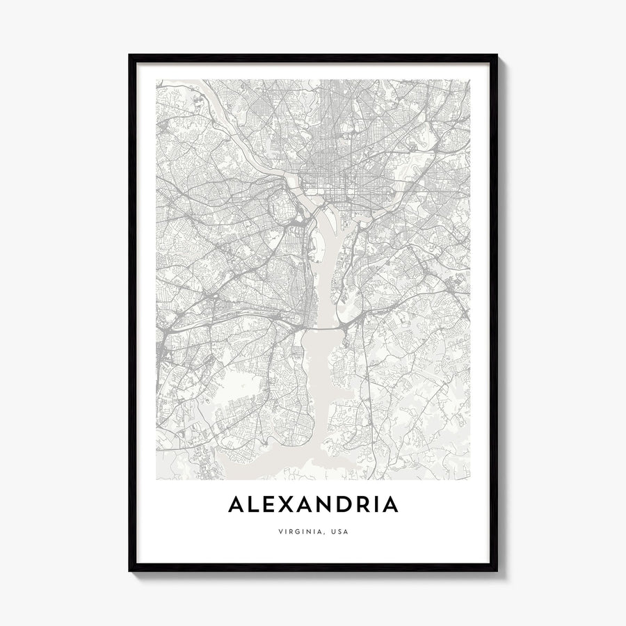 Alexandria, Virginia Map Poster, framed poster mockup