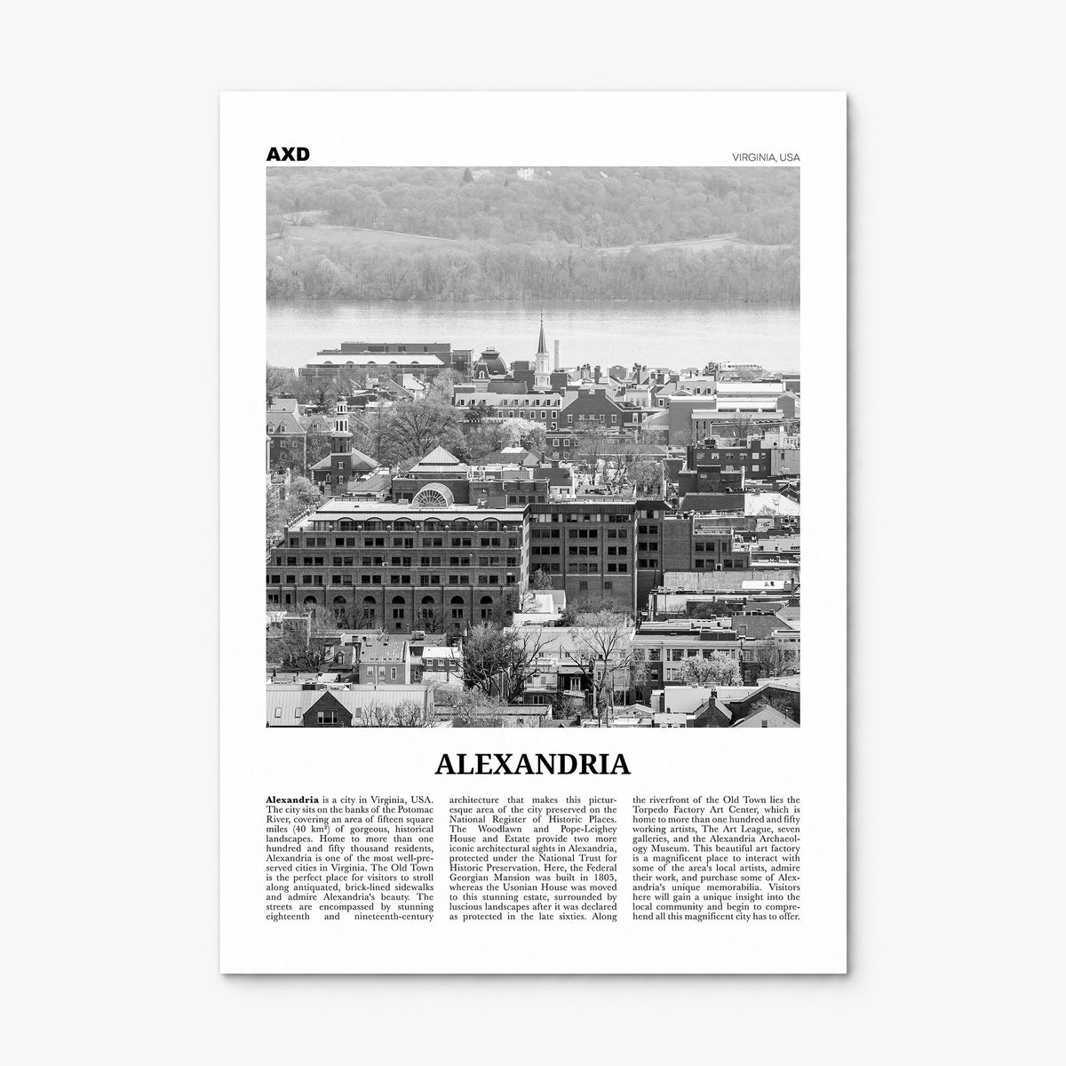 Alexandria, Virginia Newspaper Poster, print only (unframed)
