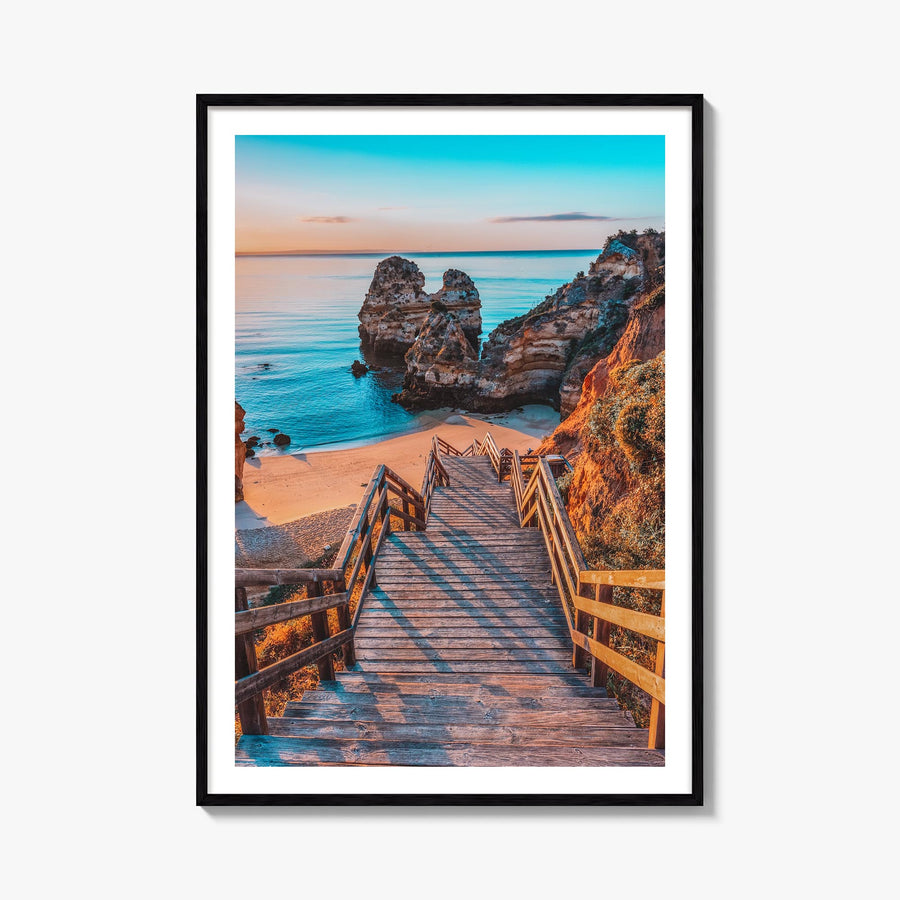 Algarve no. 2 colorful photo poster of Portugal – vertical wall art, unframed print shown in interior mockup