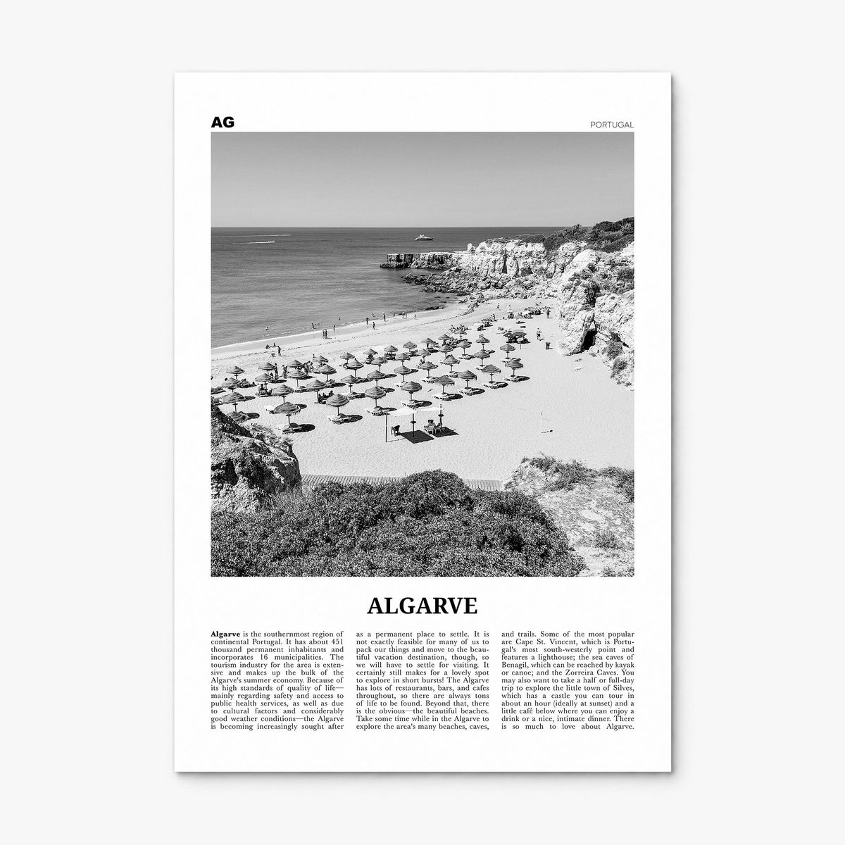 Algarve Newspaper Poster, print only (unframed)