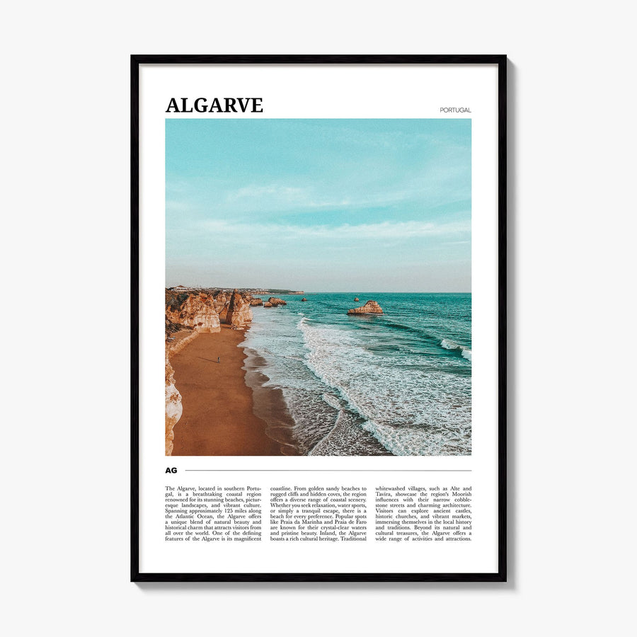 Algarve Travel Poster, framed poster mockup