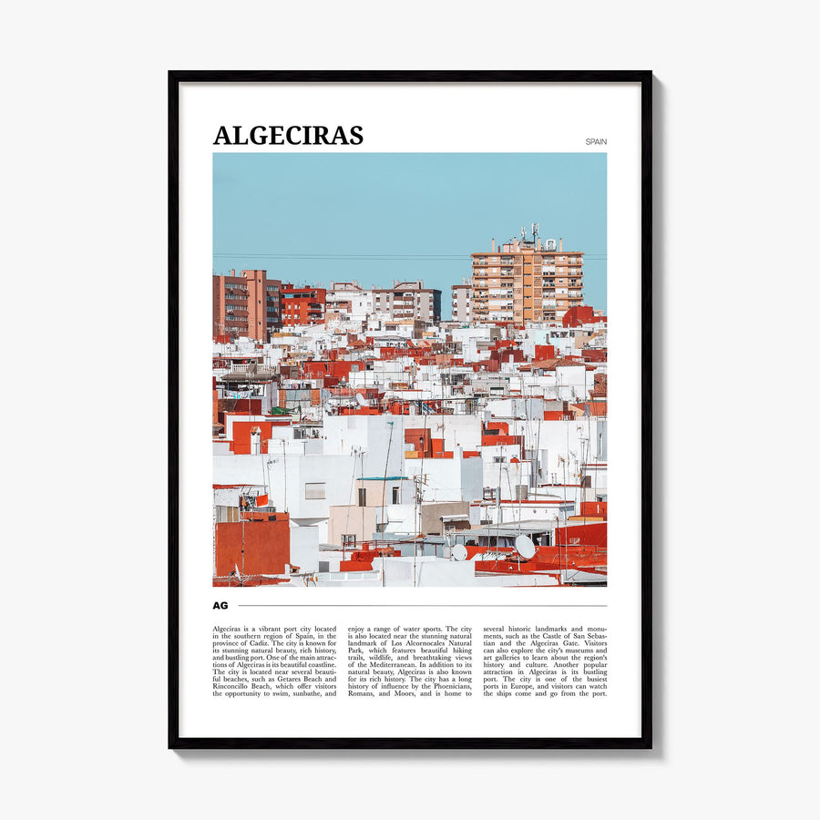 Algeciras Travel Poster, framed poster mockup