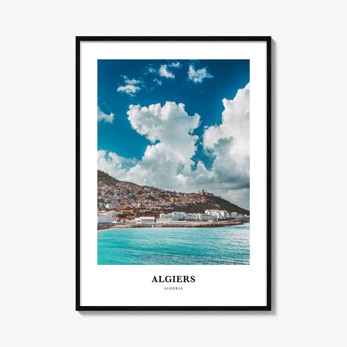 Algiers colorful classic poster of Algeria – vertical wall art, unframed print shown in interior mockup