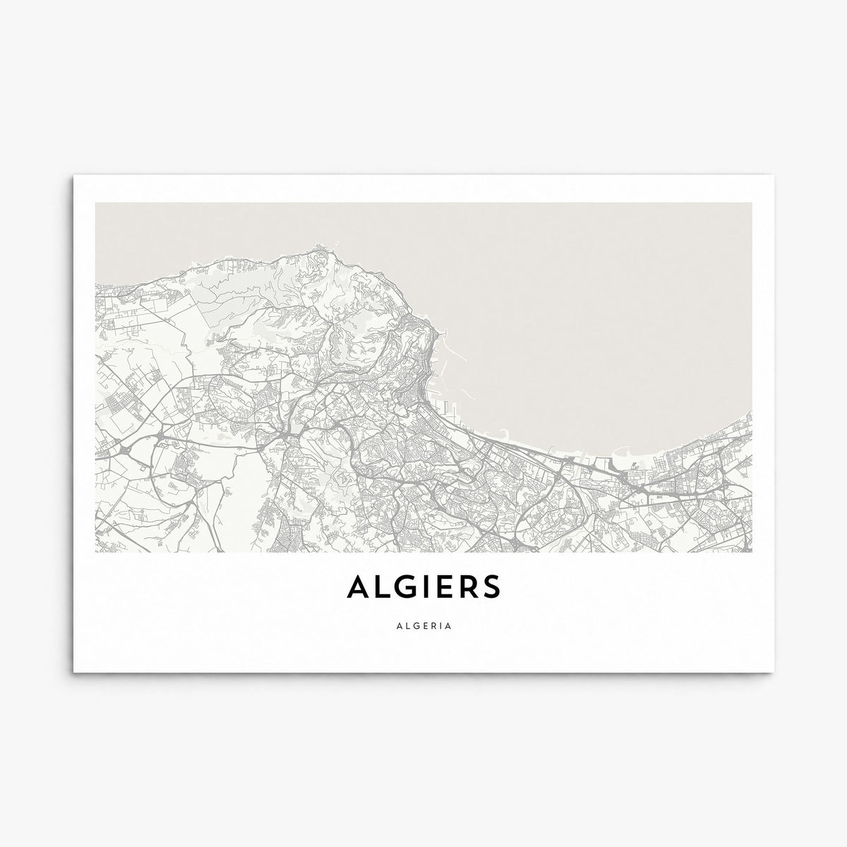 Algiers Map Poster, print only (unframed)