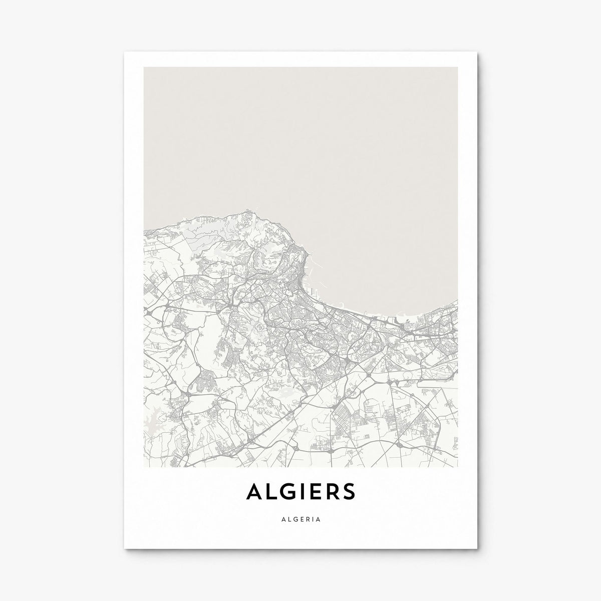 Algiers Map Poster, print only (unframed)
