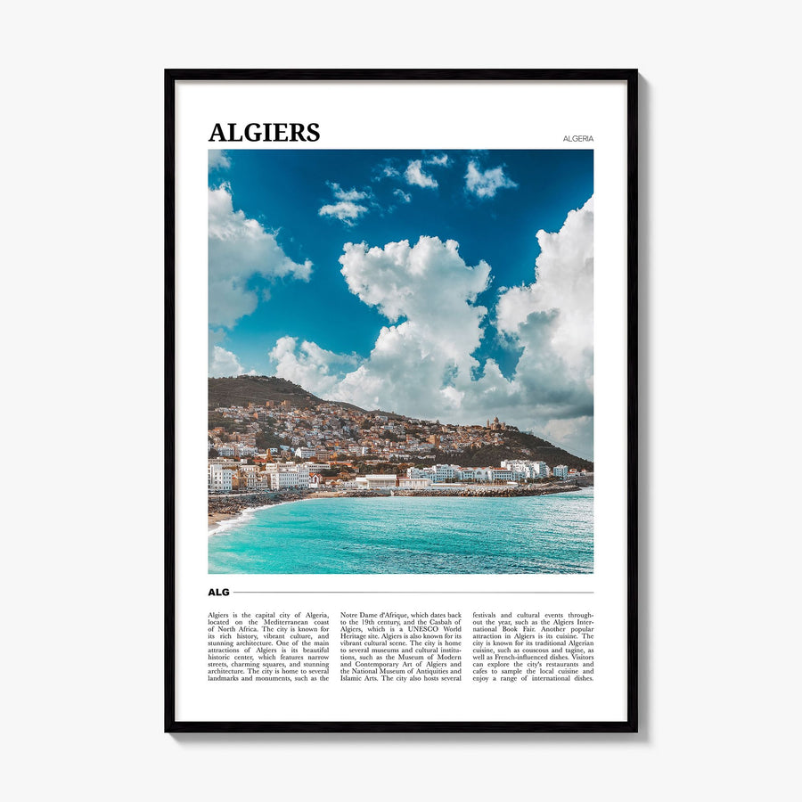 Algiers Travel Poster, framed poster mockup