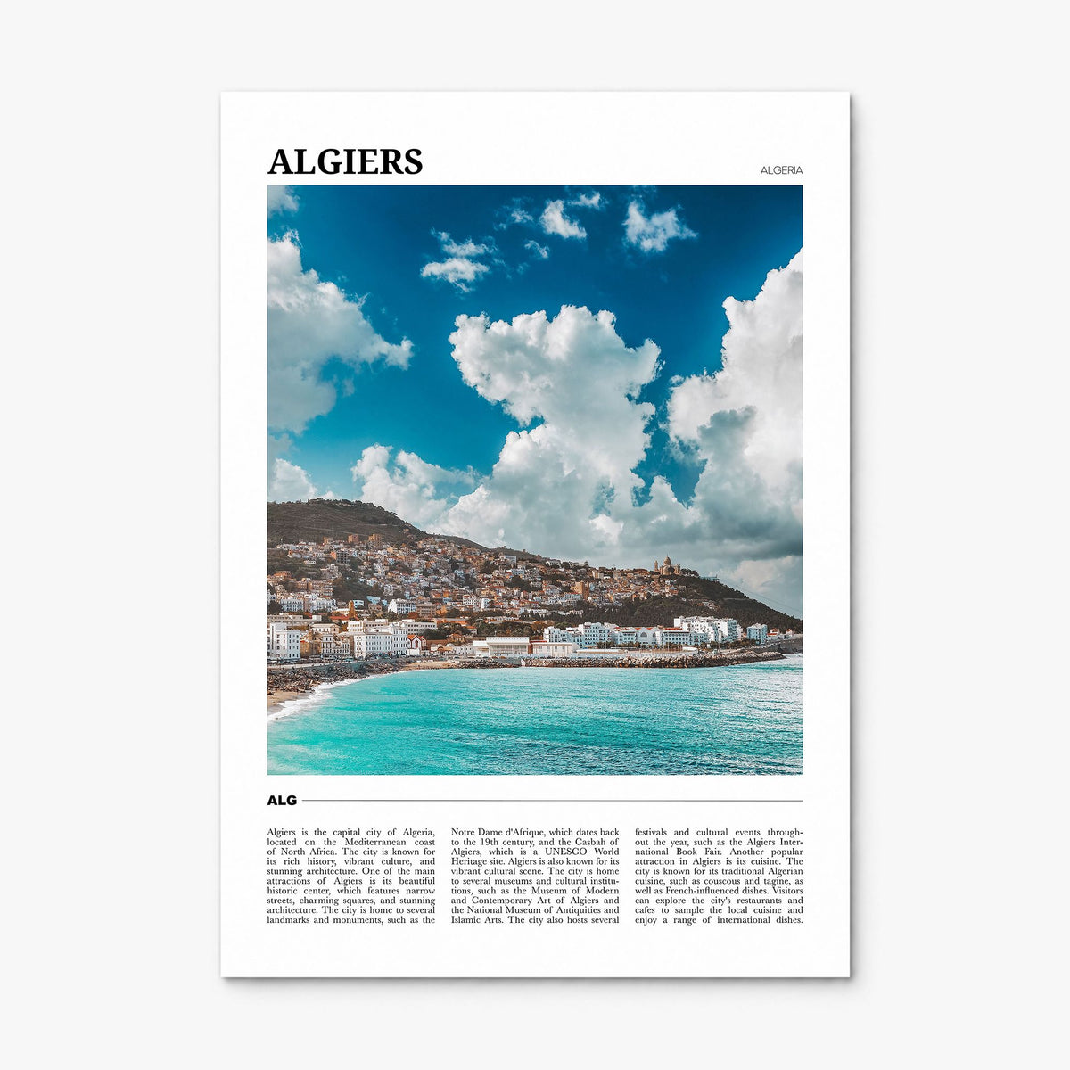 Algiers Travel Poster, print only (unframed)