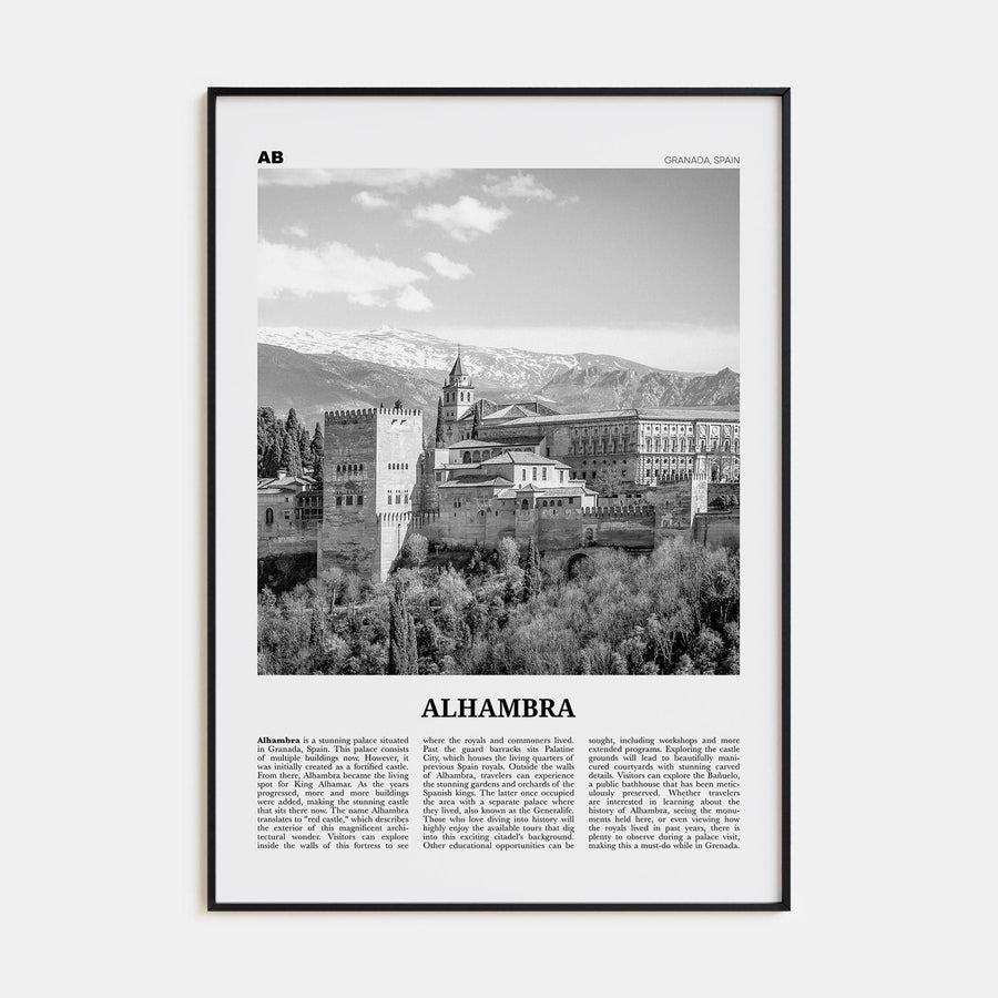 Alhambra Poster None / 8x12 in Nbourhood Travel B&W Poster