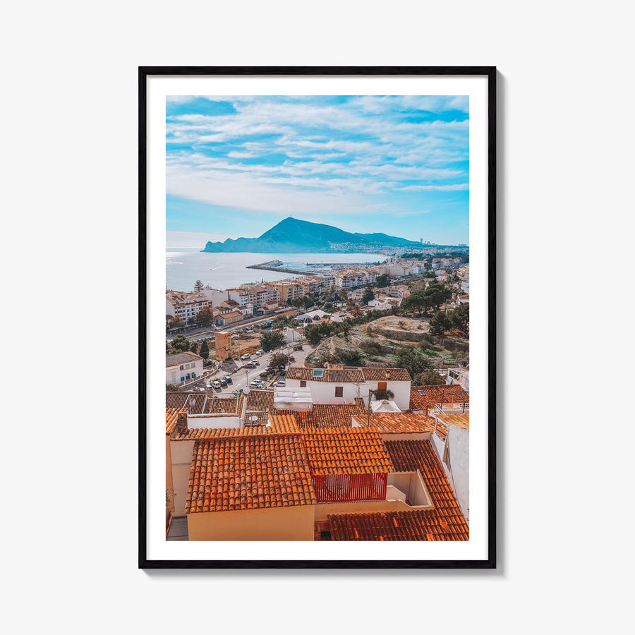 Alicante colorful photo poster of Spain – vertical wall art, unframed print shown in interior mockup