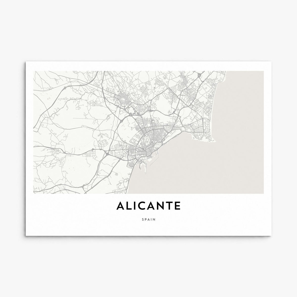 Alicante Map Poster, print only (unframed)