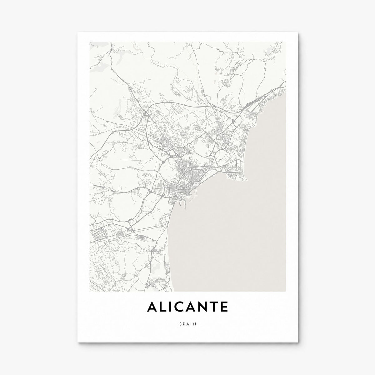 Alicante Map Poster, print only (unframed)