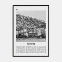 Alicante Poster Black Wood / 8x12 in Nbourhood Travel B&W Poster