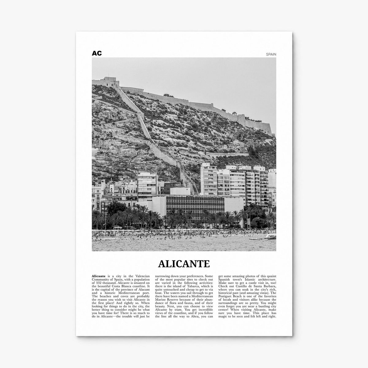 Alicante Newspaper Poster, print only (unframed)