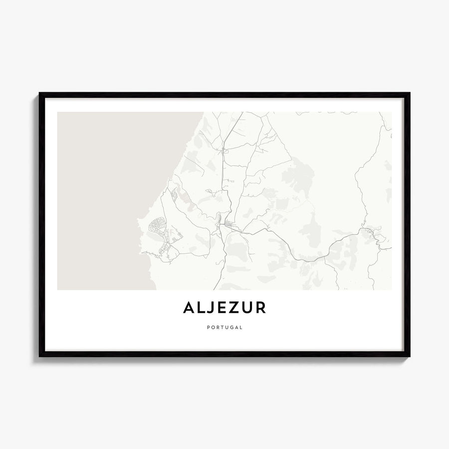 Aljezur Map Poster, framed poster mockup