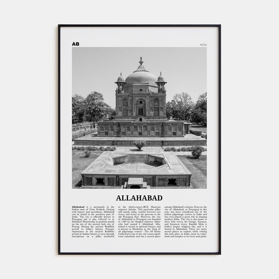 Allahabad Poster None / 8x12 in Nbourhood Travel B&W Poster