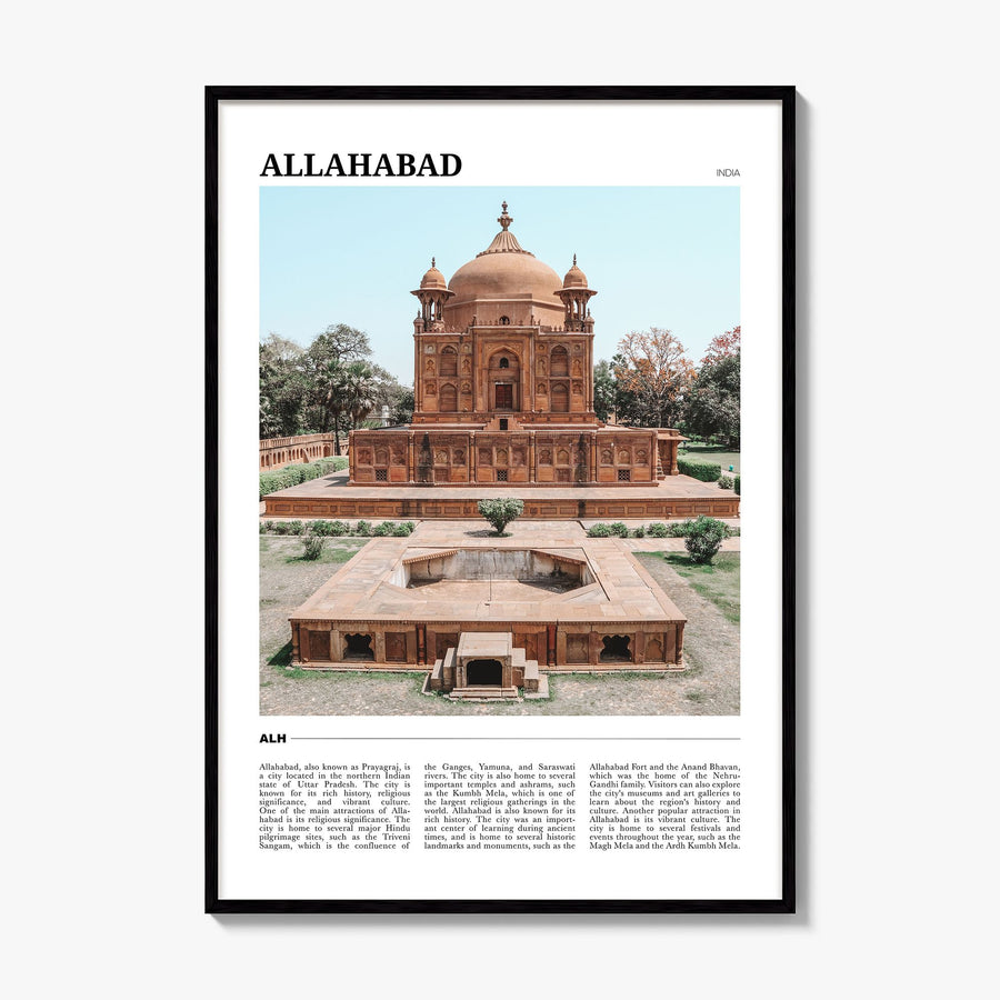 Allahabad Travel Poster, framed poster mockup