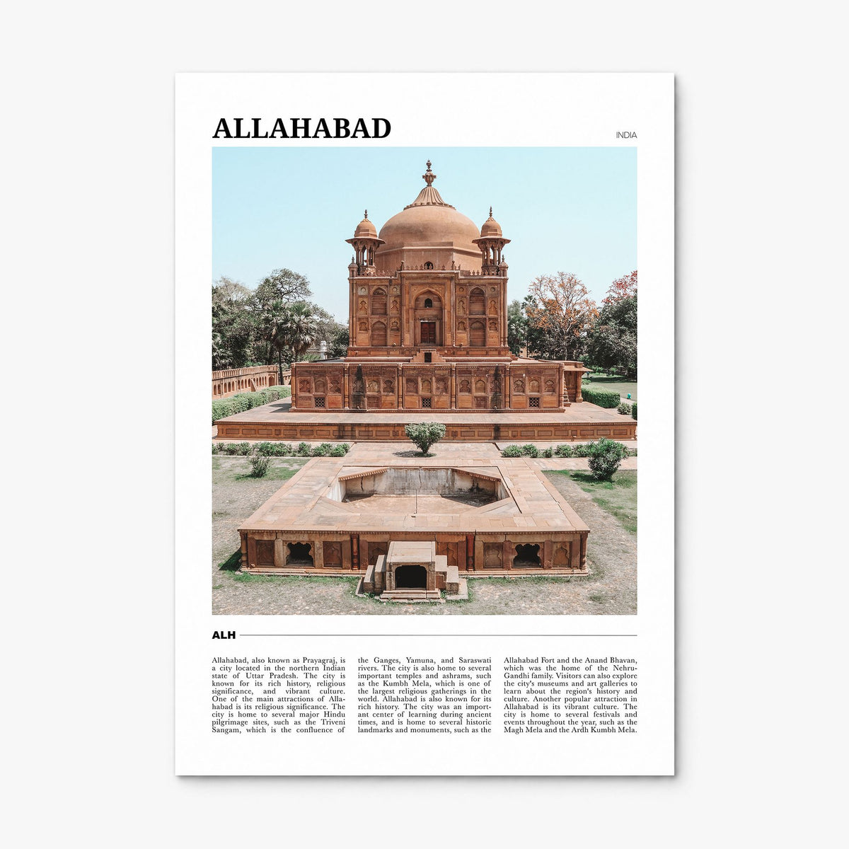 Allahabad Travel Poster, print only (unframed)