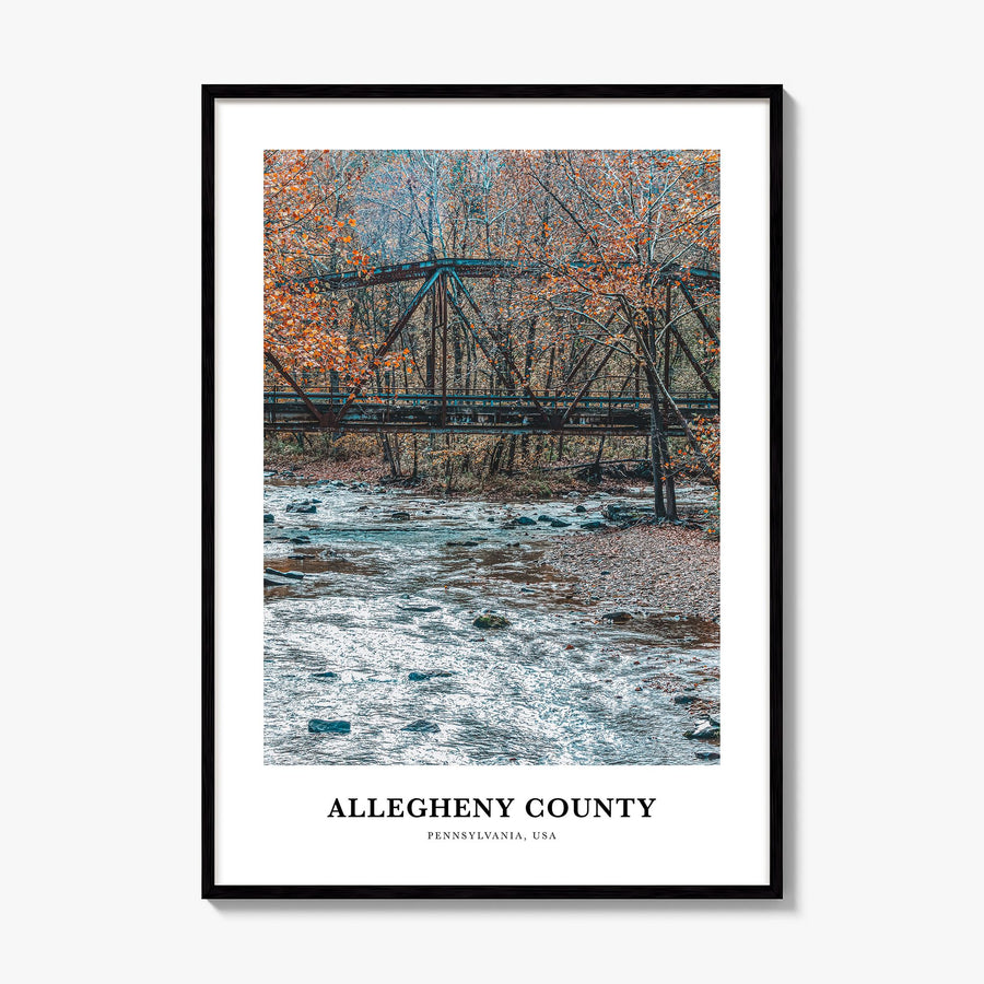 Allegheny County Classic Poster, framed poster mockup