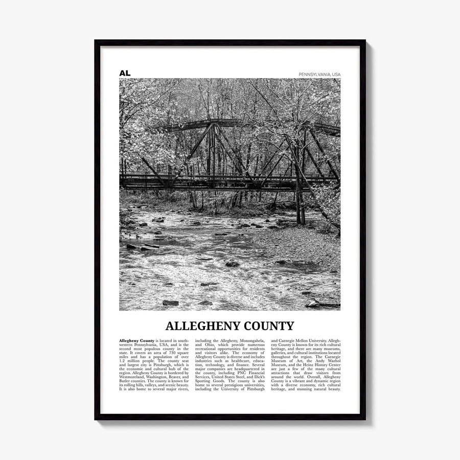 Allegheny County Newspaper Poster, framed poster mockup
