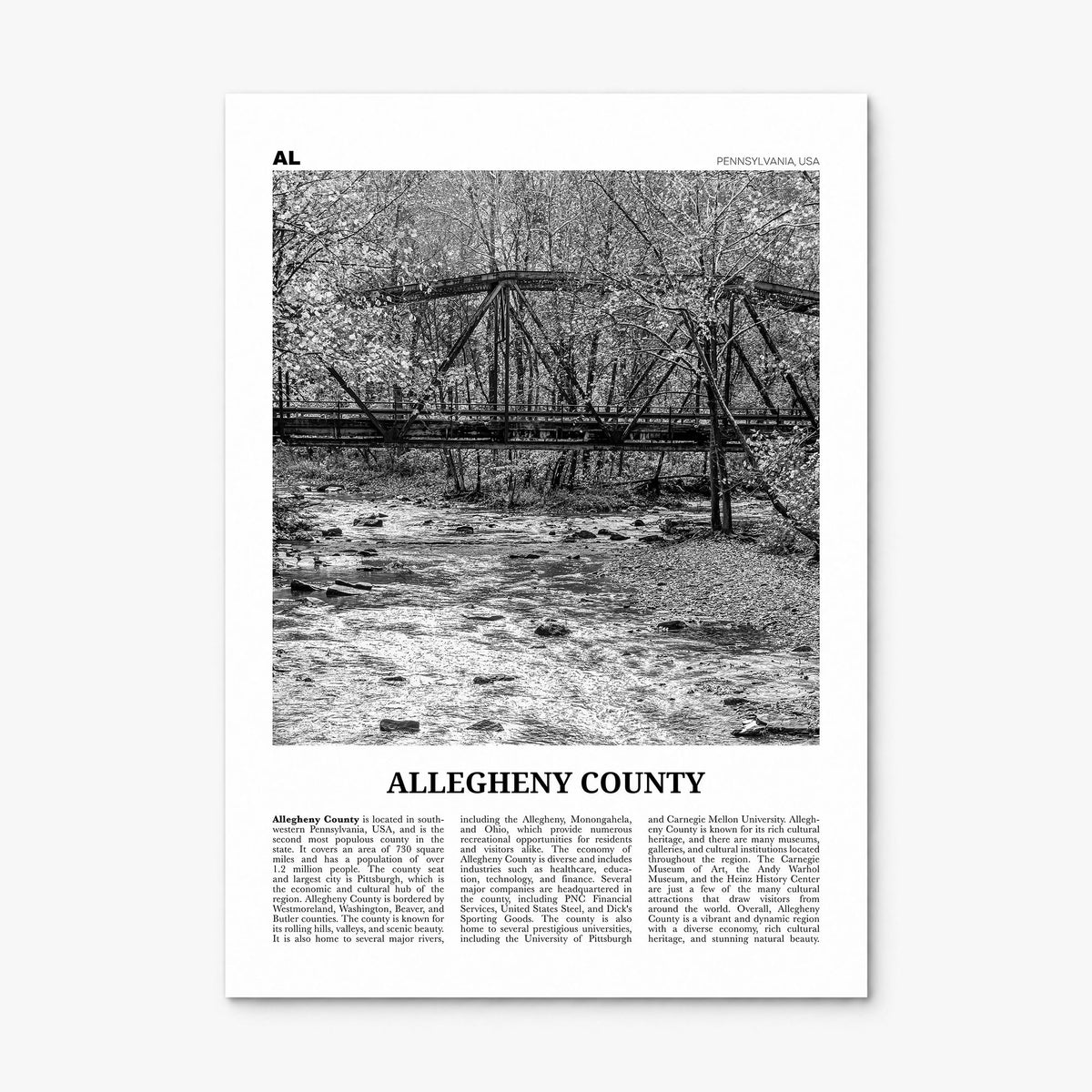 Allegheny County Newspaper Poster, print only (unframed)