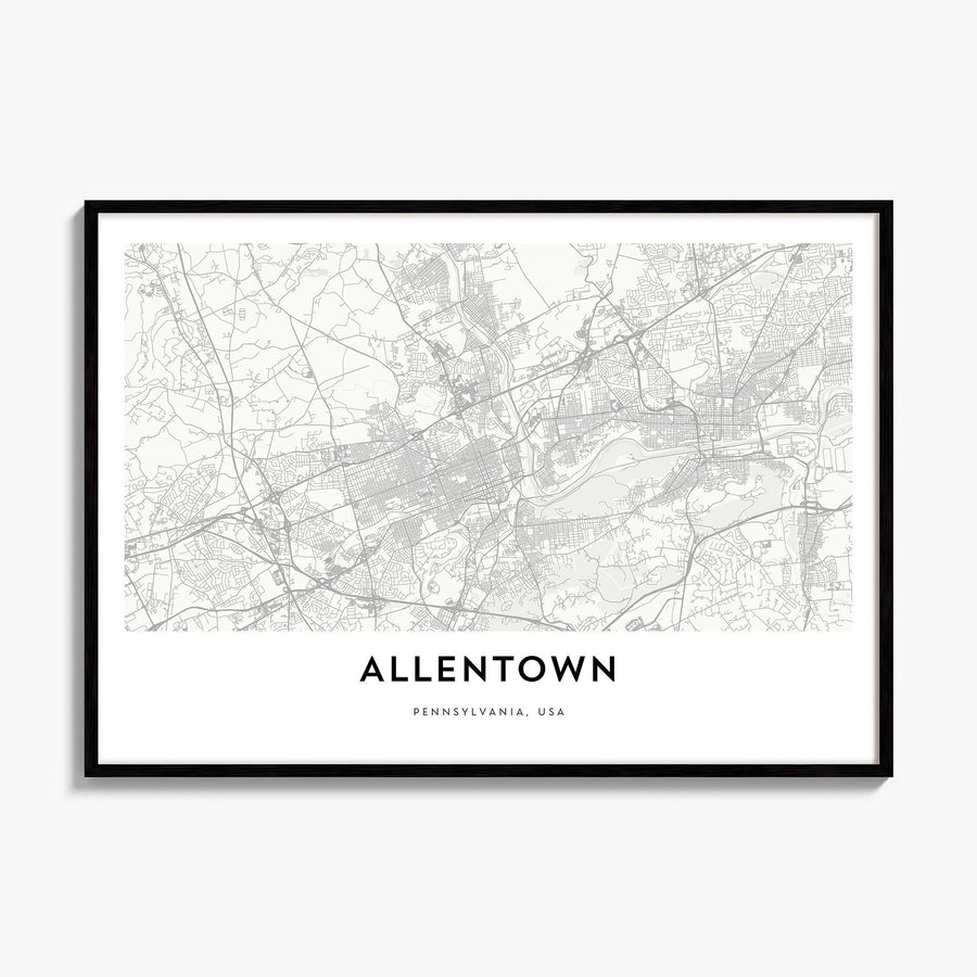 Allentown Map Poster, framed poster mockup
