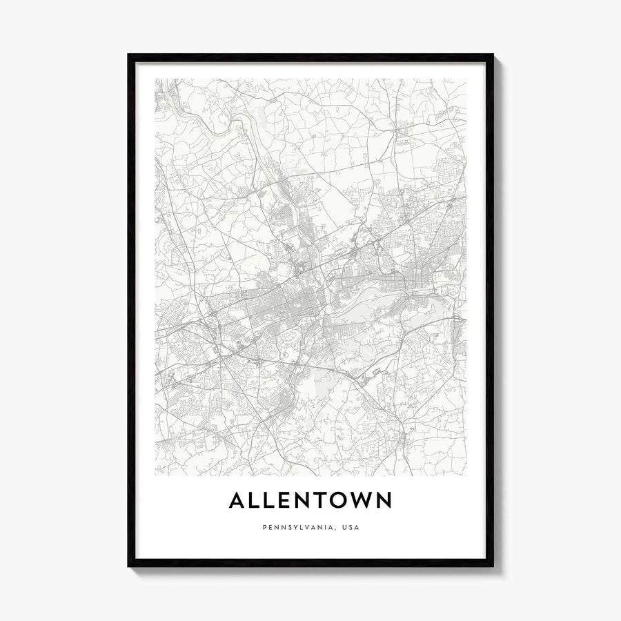 Allentown Map Poster, framed poster mockup
