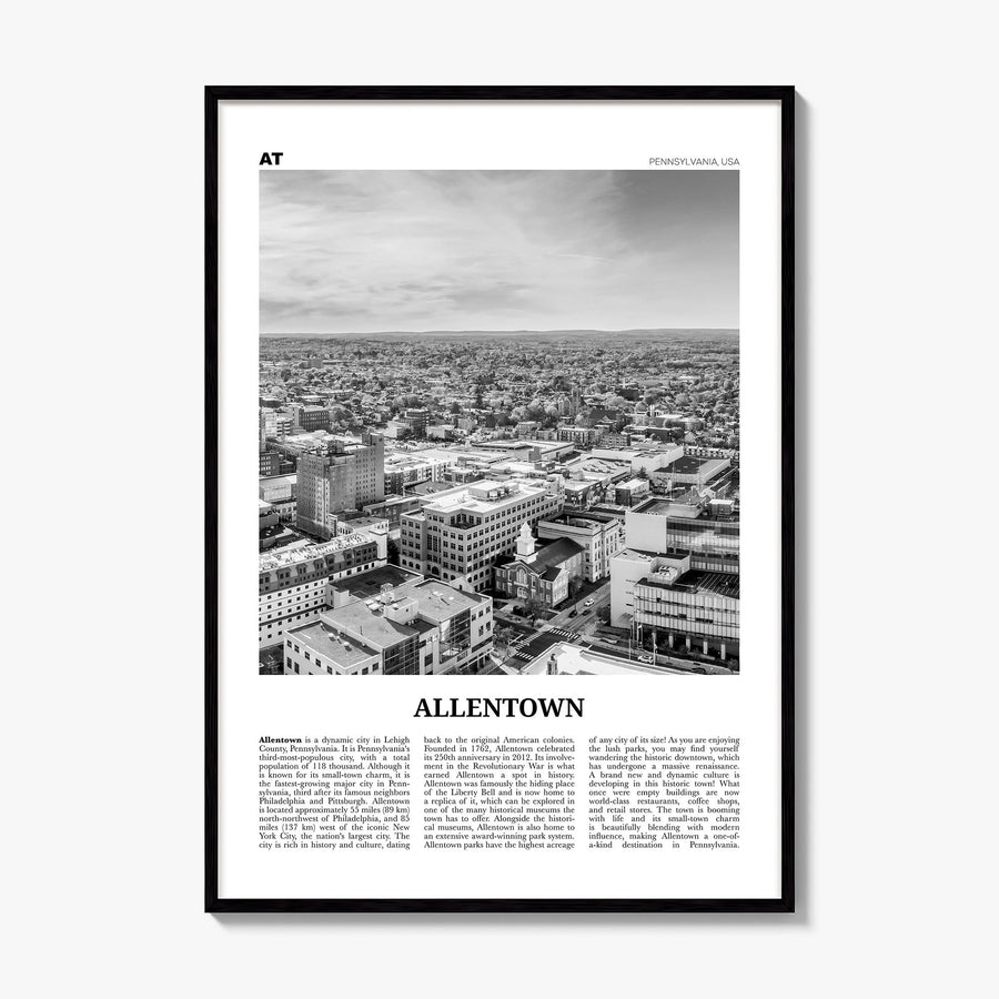 Allentown Newspaper Poster, framed poster mockup