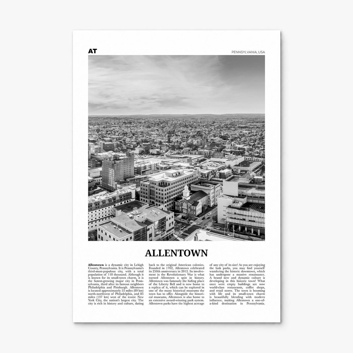 Allentown Newspaper Poster, print only (unframed)