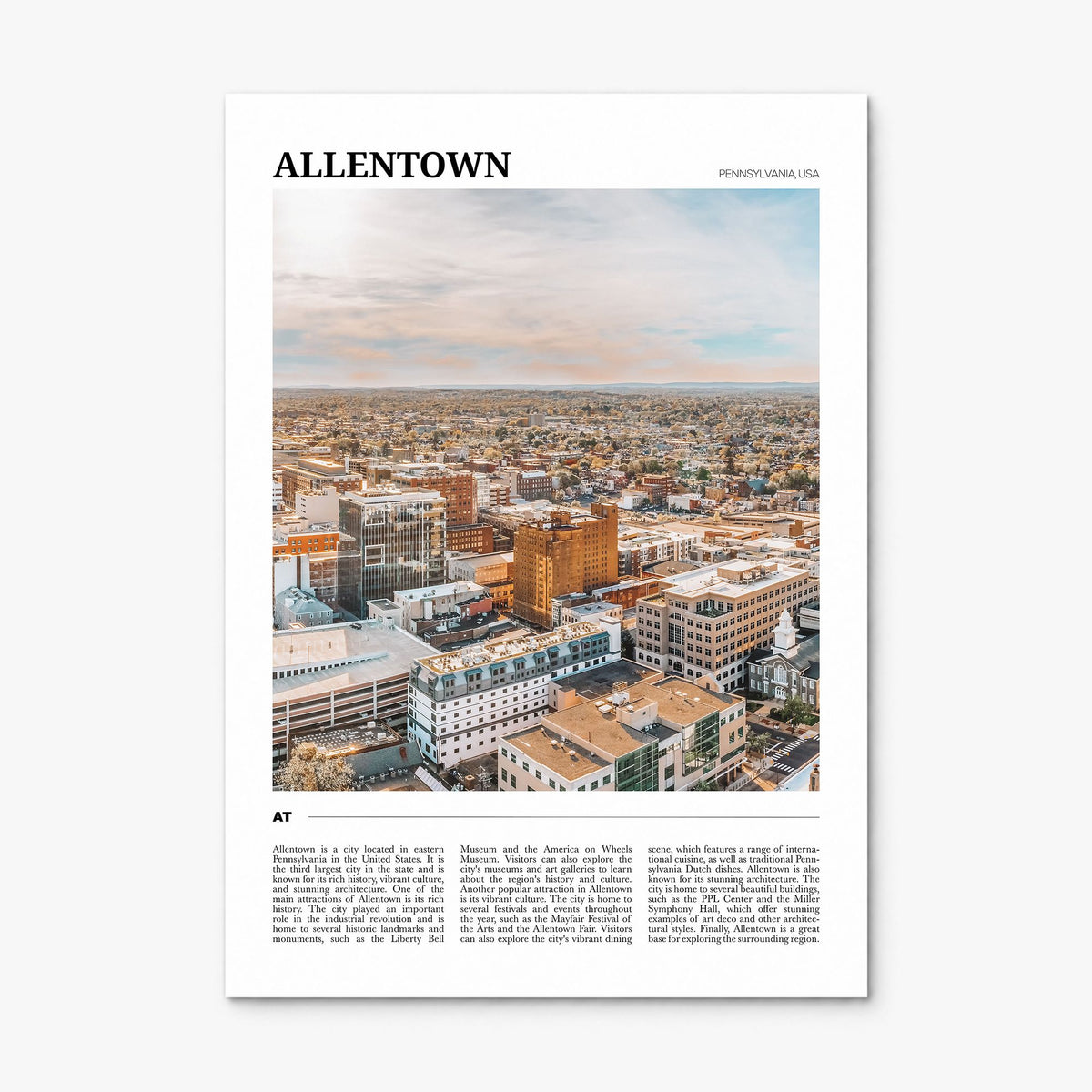 Allentown Travel Poster, print only (unframed)