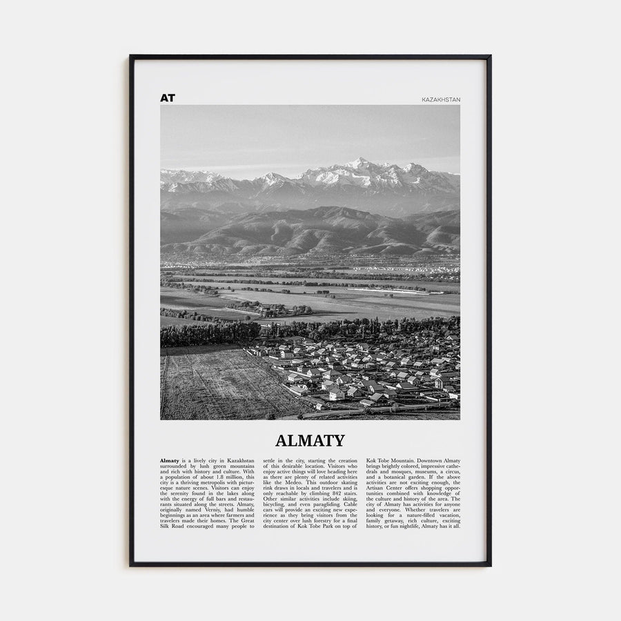 Almaty Poster None / 8x12 in Nbourhood Travel B&W Poster