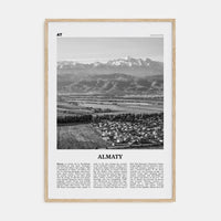 Almaty Poster Natural Wood / 8x12 in Nbourhood Travel B&W Poster