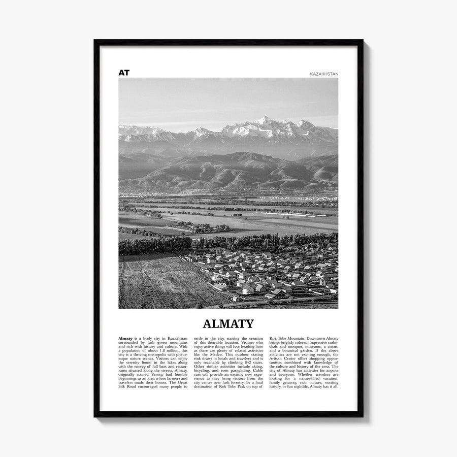 Almaty Newspaper Poster, framed poster mockup
