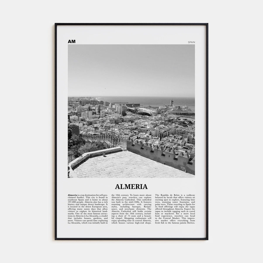 Almeria Poster None / 8x12 in Nbourhood Travel B&W Poster