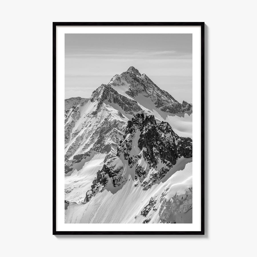 The Alps Photo Poster, framed poster mockup, white border